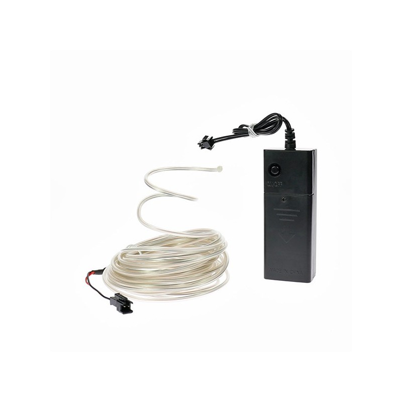 Cable luminoso flexiforme de ocio creativo blanco a pilas de 5 m
