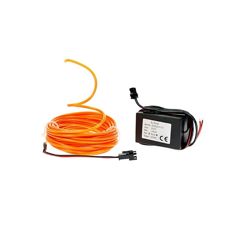 El wire tuning motorcycle flex orange 12 volts of 5m