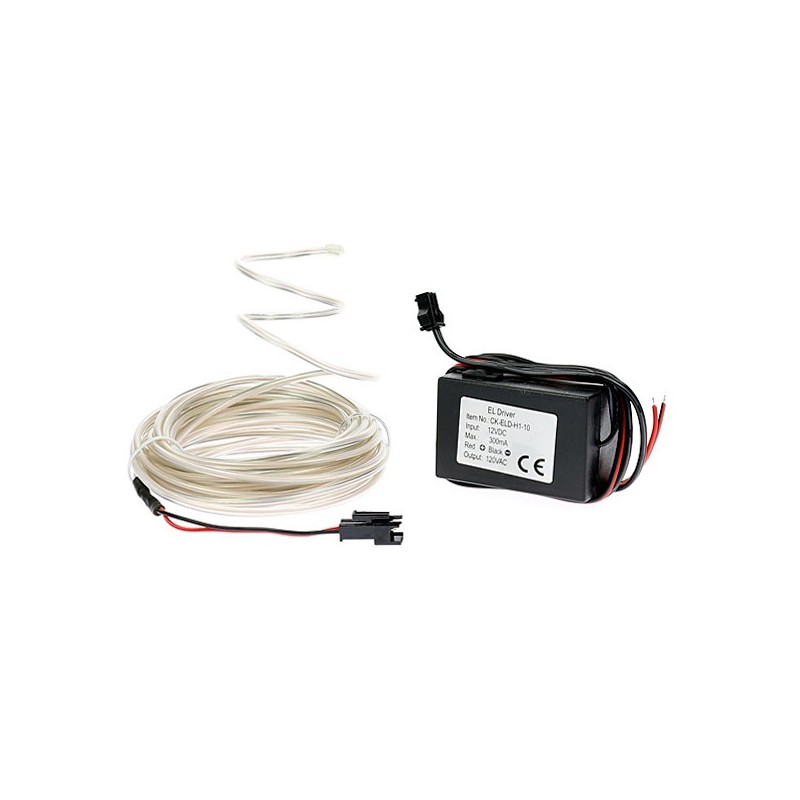 El wire tuning motorcycle white flex 12 volts 5m