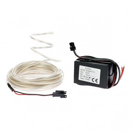 El wire tuning motorcycle white flex 12 volts 5m