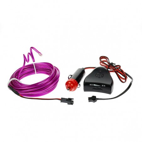 Néon flexiforme violet de 5m tuning auto avec capteur de son