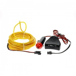 Cable luz moldeable amarillo 5m tuning coche con sensor de sonido