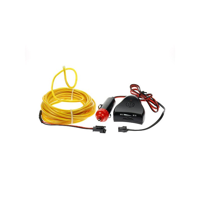 Bendable el wire yellow 5m tuning car with sound sensor