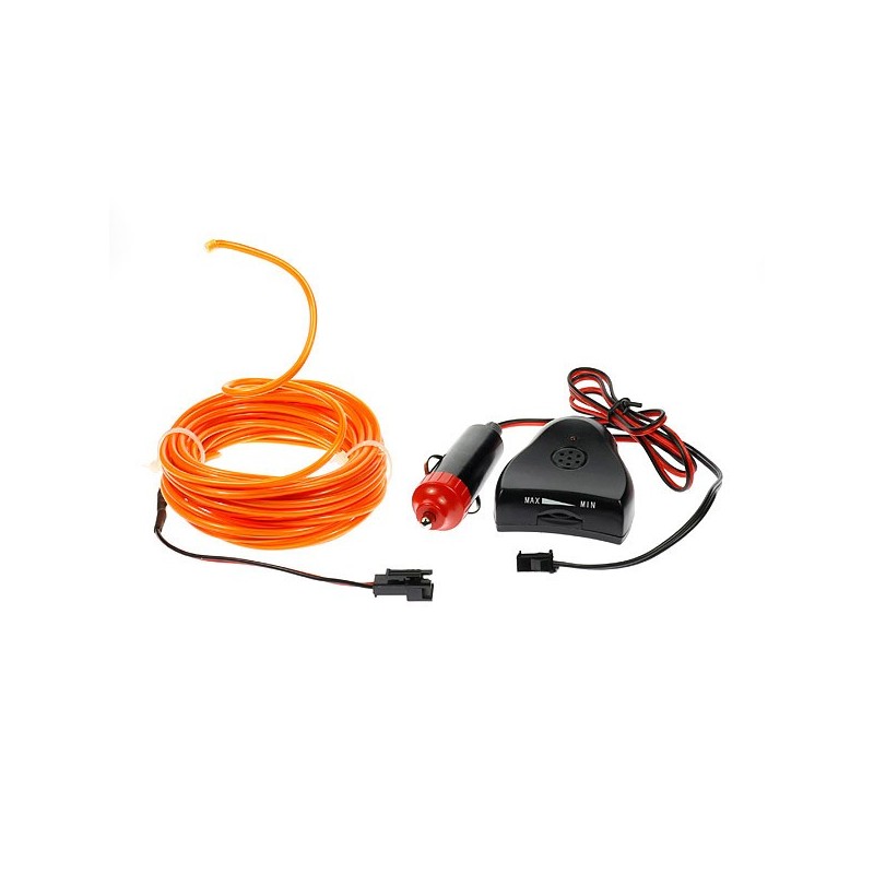 Bendable el wire orange 5m tuning car with sound sensor