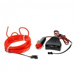 Cable luz moldeable coche tuning rojo 5m con sensor de sonido