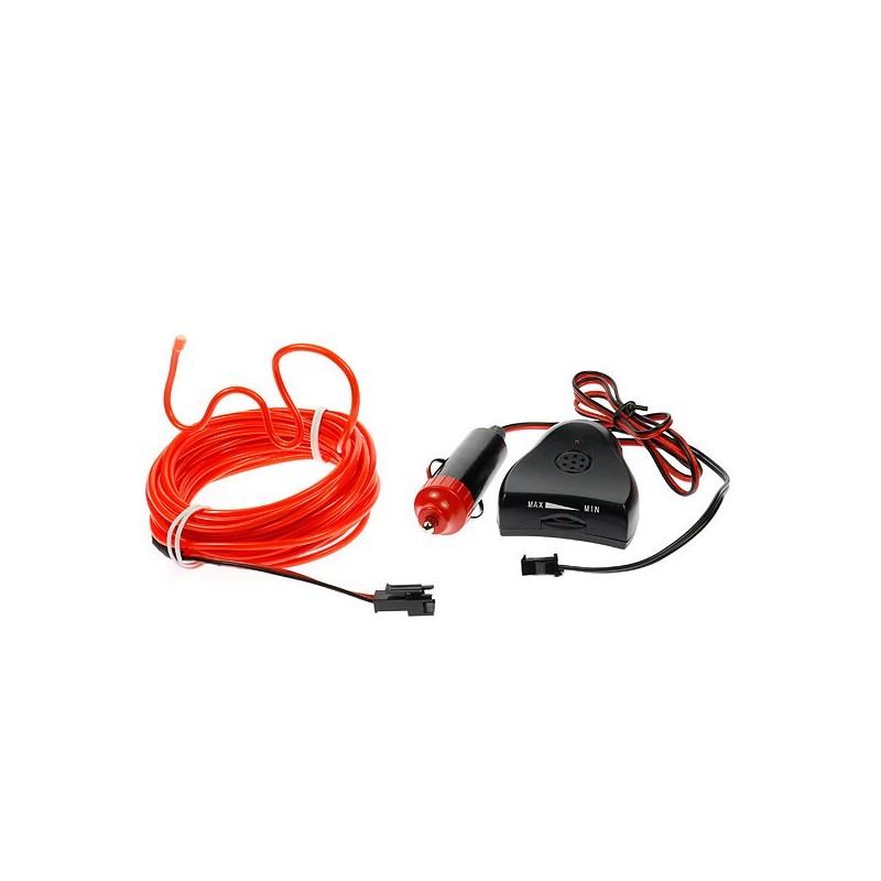 Bendable el wire red 5m tuning car with sound sensor