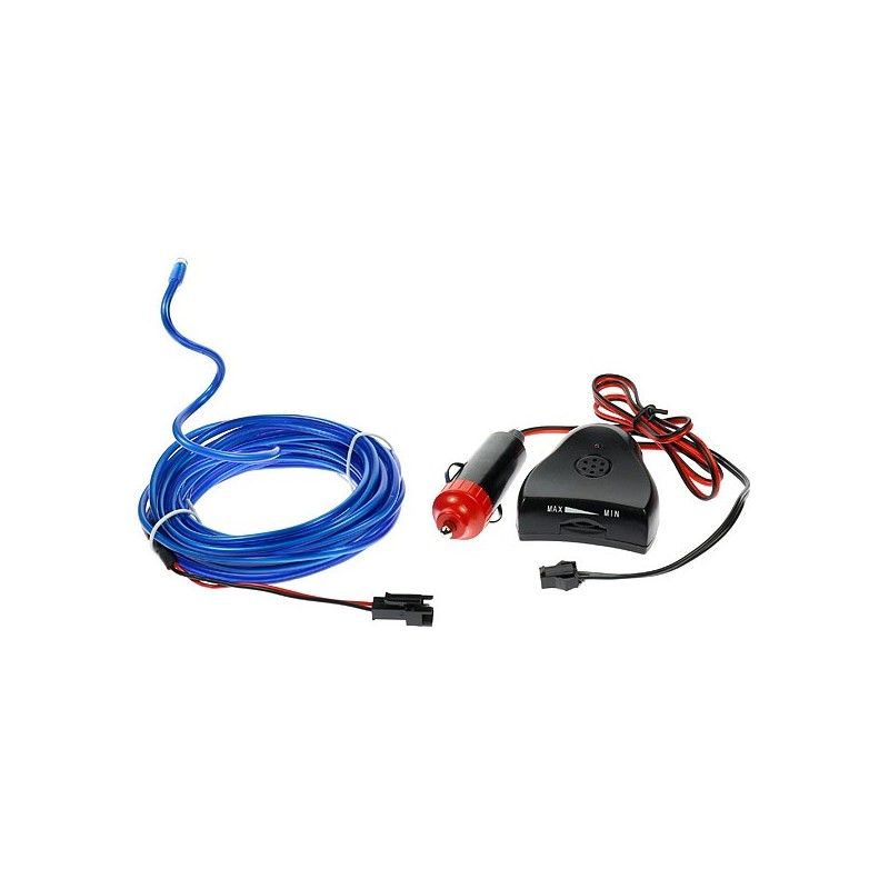 Bendable el wire blue 5m tuning car with sound sensor