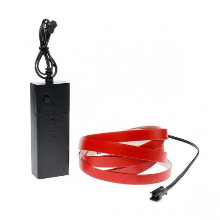 Flexibles Leuchtband rosa Partydeko 2m mit Batterien