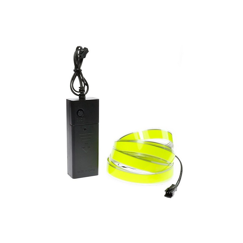 Flexibles Leuchtband grün Partydeko 2m mit Batterien