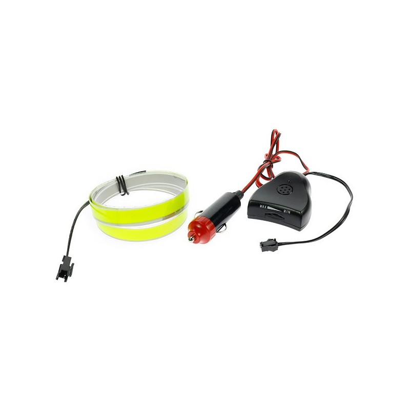 Cinta luminosa verde tuning coche 12V 1m sensor de sonido