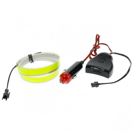 Cinta luminosa verde tuning coche 12V 1m sensor de sonido