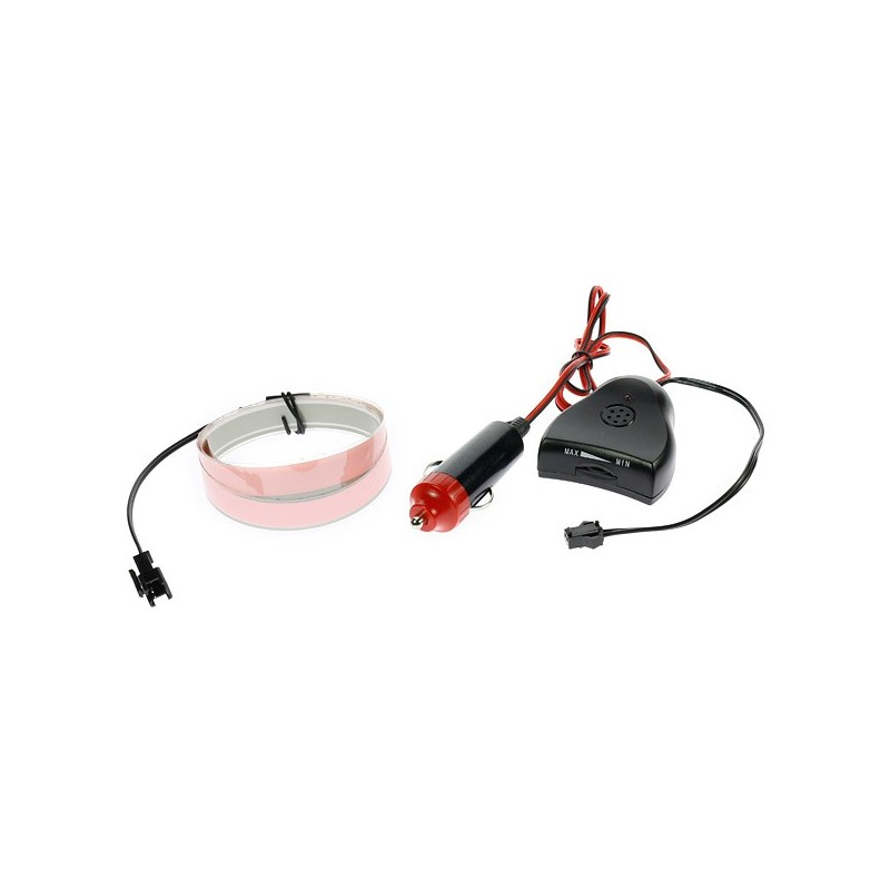 Bande lumineuse blanche tuning auto 12V de 1m capteur de son