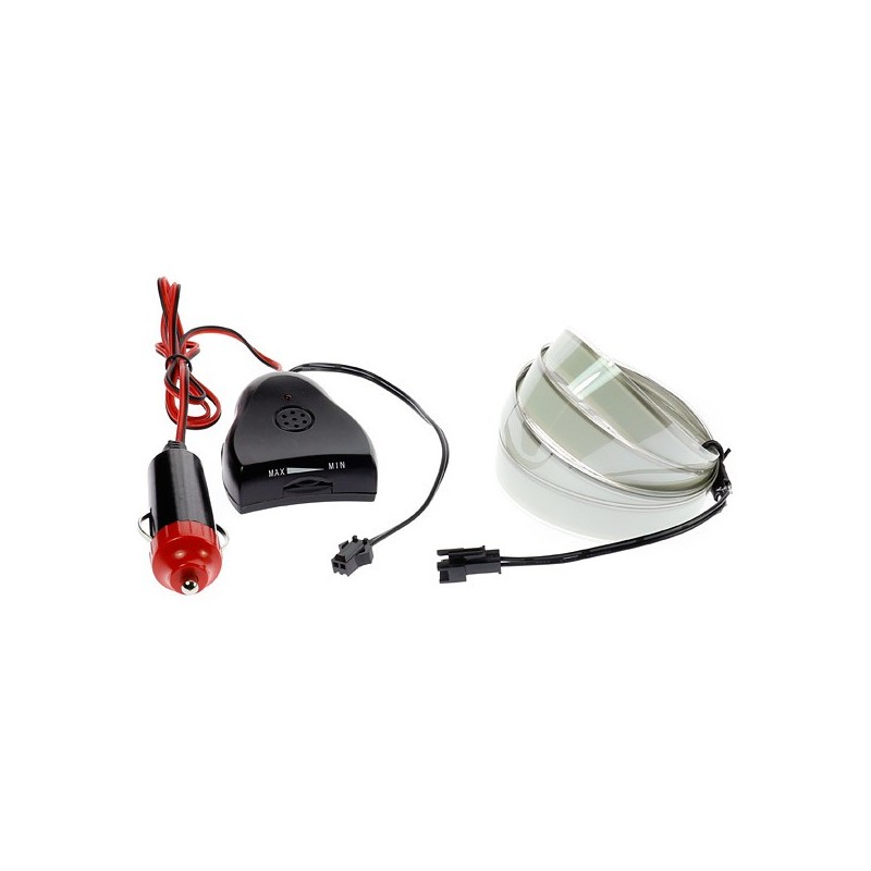 Bande lumineuse bleue tuning auto 12V de 2m capteur de son