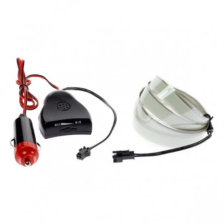 Bande lumineuse bleue tuning auto 12V de 2m capteur de son