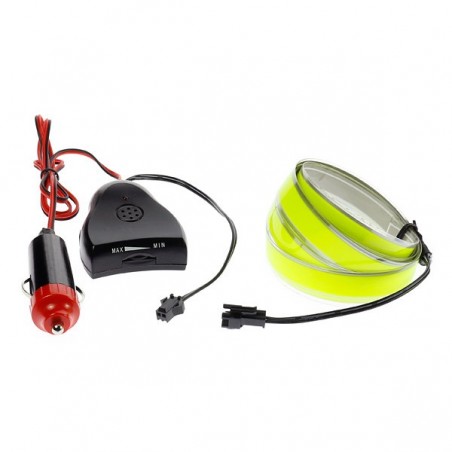 Bande lumineuse verte tuning auto 12V de 2m capteur de son