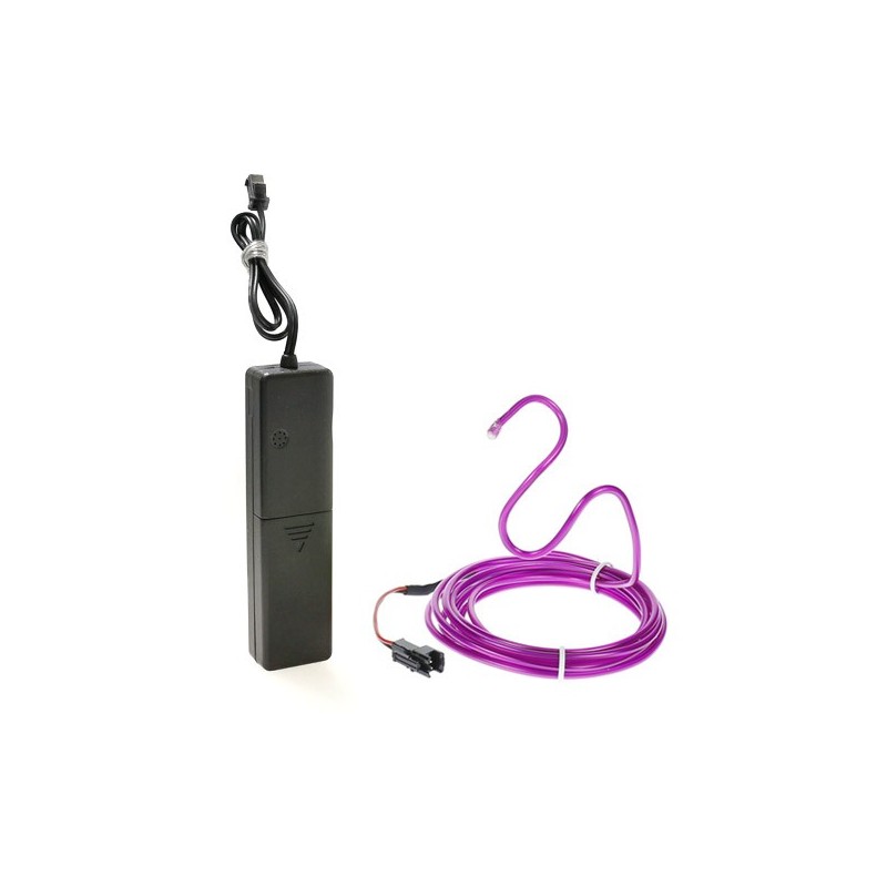 Cable luminoso moldeable 2m violeta a pilas con sensor de sonido