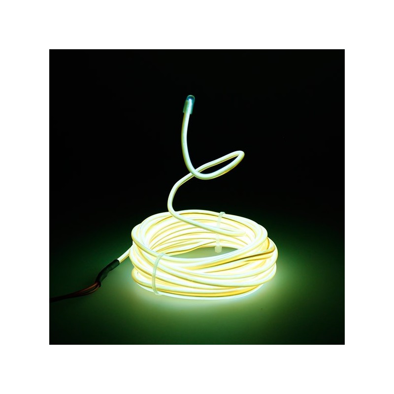 Cable luminoso 5m flex amarillo tuning coche