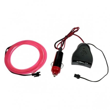 Neon-Schlauch Autotuning rosa + Soundsensor - 2m