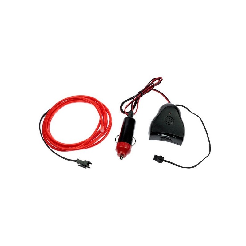 Neon-Schlauch Autotuning rot + Soundsensor - 2m