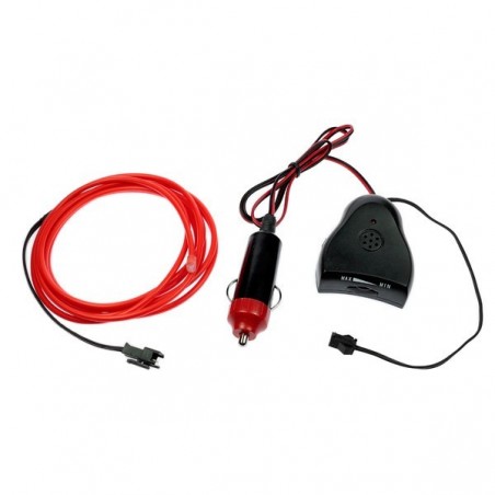 Neón flexible tuning coche rojo + sensor de sonido - 2m