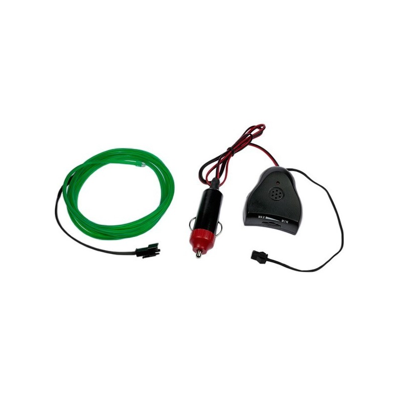 Neon flexible tuning auto vert + capteur de son - 2m