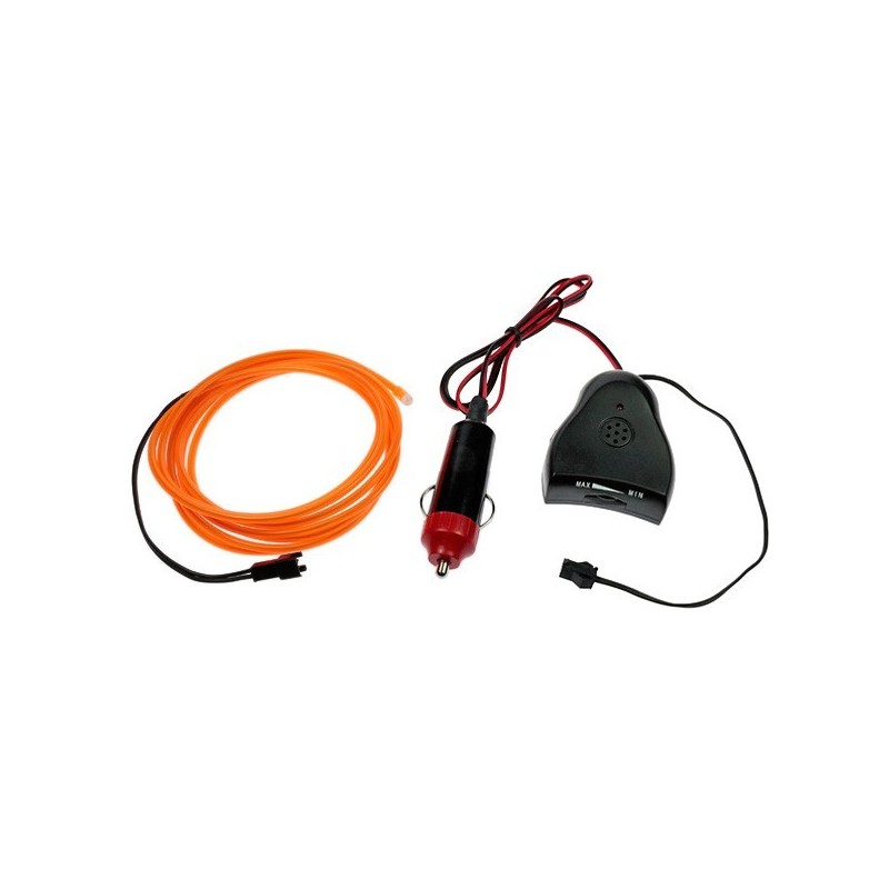 Neon flexible tuning auto orange + capteur de son - 2m