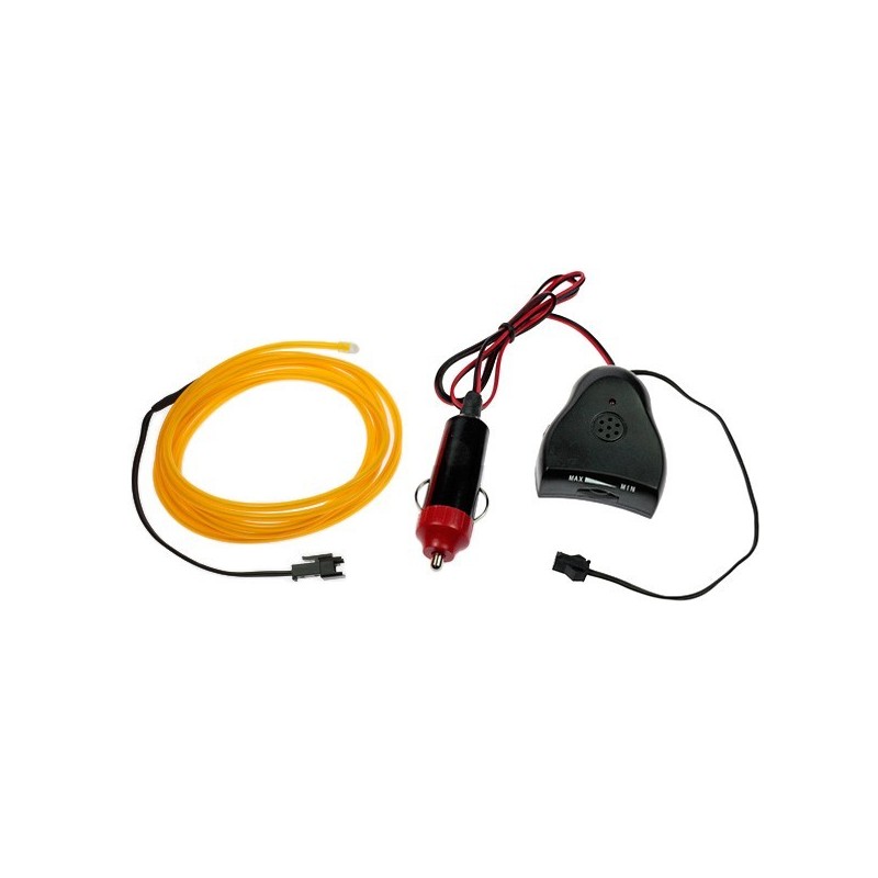 Neon flexible tuning auto jaune + capteur de son - 2m