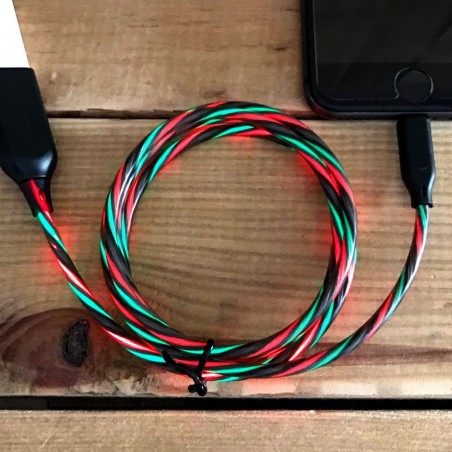 Leuchtendes, mehrfarbiges Ladekabel für Android-Smartphones