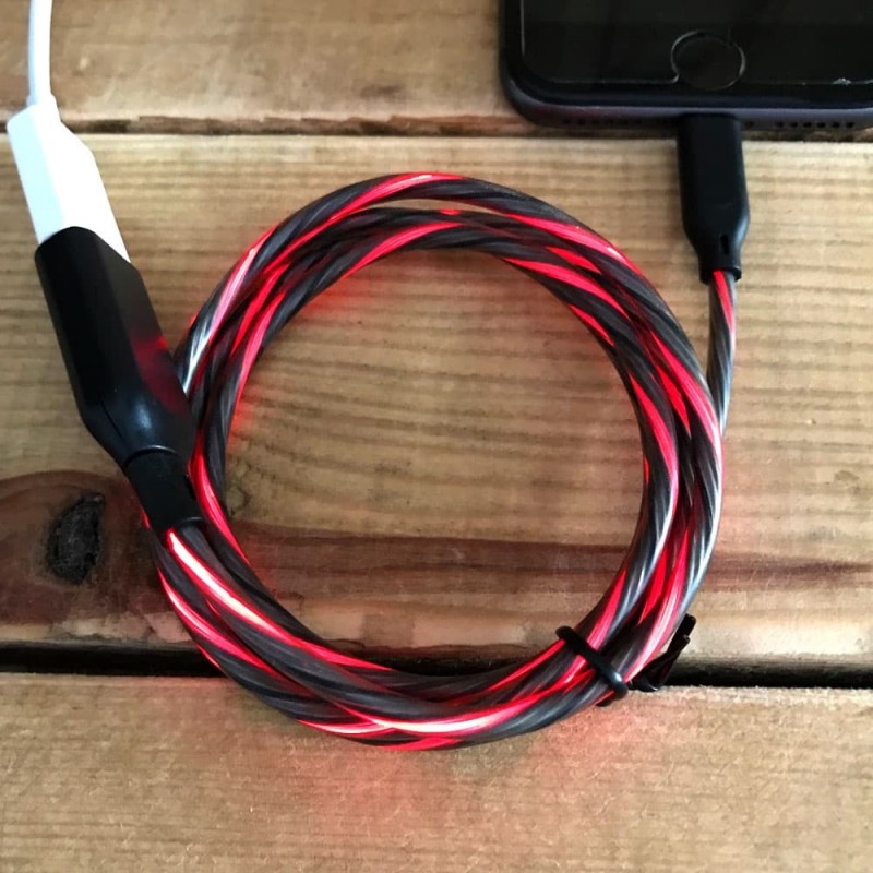 Rot leuchtendes Ladekabel für Android-Smartphones