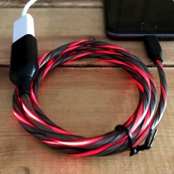 Rot leuchtendes Ladekabel für iPhone iOS