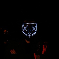 Máscara de terror luminosa blanca