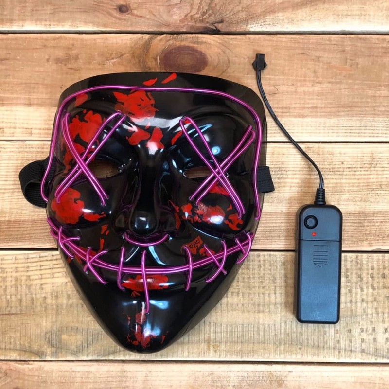 Lila leuchtende LED Halloween-Maske