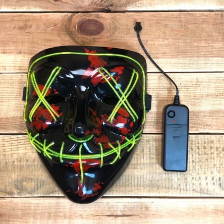 Halloween green LED light-up mask
