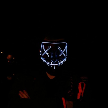 Máscara de terror luminosa blanca