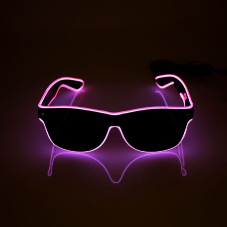Gafas rosa brillante con caja de pilas y función intermitente