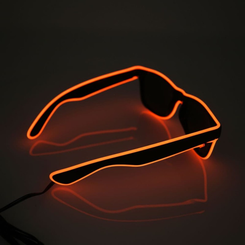 Lunettes lumineuses rouges avec boitier piles et fonction clignotement