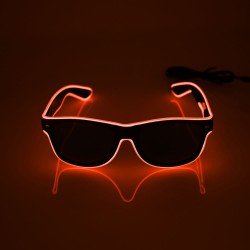 Gafas rojas luminosas con caja de pilas y función intermitente