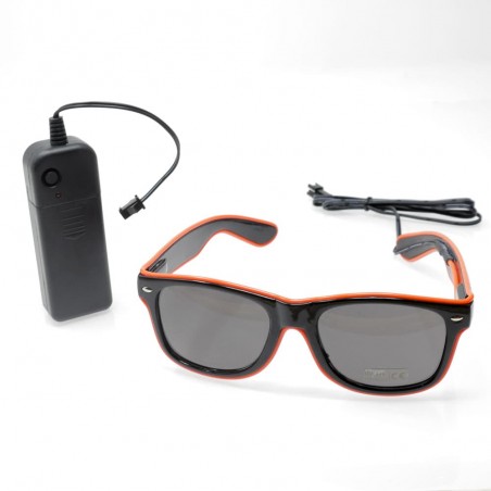 Lunettes lumineuses rouges avec boitier piles et fonction clignotement