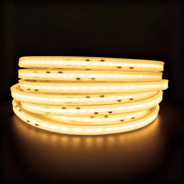 Ruban LED COB 220V Étanche Blanc Chaud 2200K IRC90 – Dimmable – Vendu par 50cm