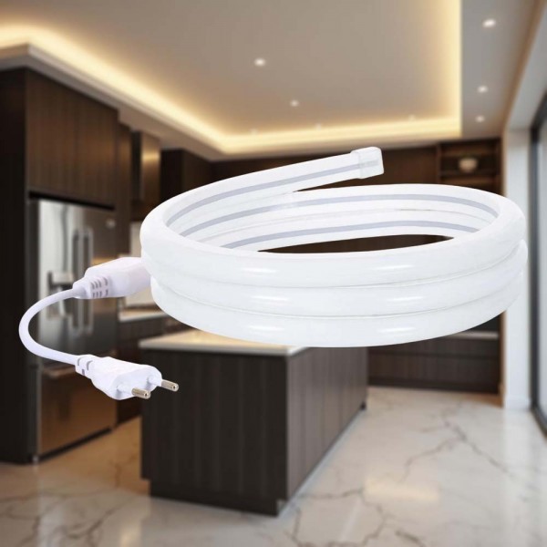 Ruban LED Néon Flexible 220V 2m Blanc Froid 6000K Étanche – Lumière Continue