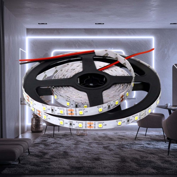 Tira LED 12V 60LED/m Blanco Frío 6000K Decorativo - 2m50