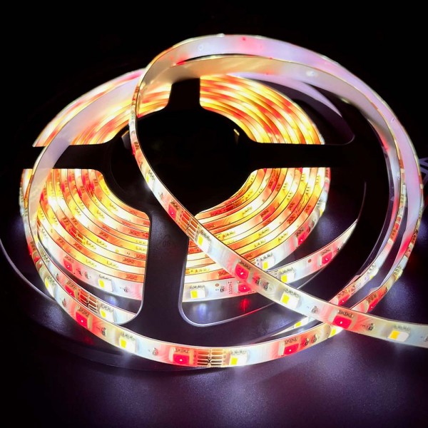 Tira LED RGBCCT 12V Multicolor + Blanco Variable Impermeable IP65 - 60LED/m - 2m50