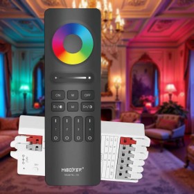 Controlador para tira LED multicolor y blanco RGBW con mando a distancia