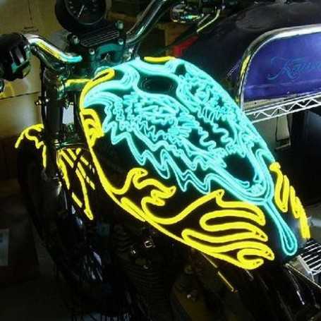 Neon flexible Tuning Motorrad Seitenwand Tank