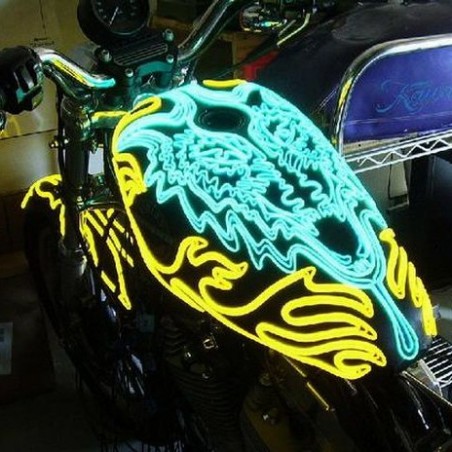 Neon flexible tuning motorcycle tank side
