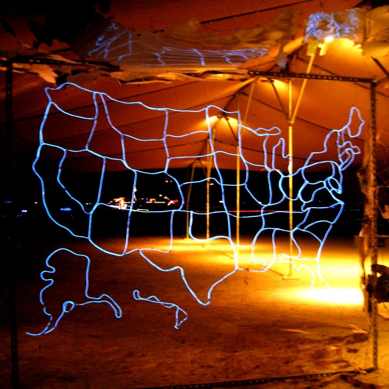 Neon flexible deco maison carte